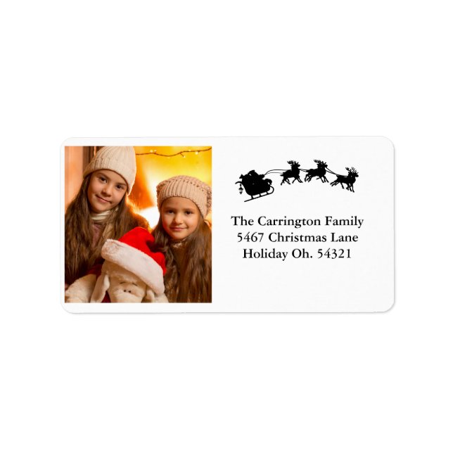Holiday Photo Holiday Cute Santa Christmas Label (Front)