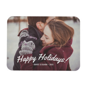 Holiday Photo Magnets - Happy Holidays Custom Text