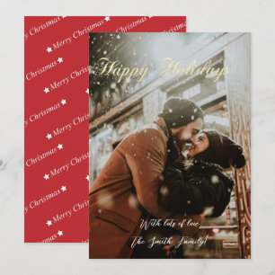 Holiday photo red Merry Christmas Card
