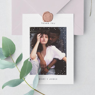 HOLIDAY PHOTO THANK YOU CARD Modern Minimal Dot
