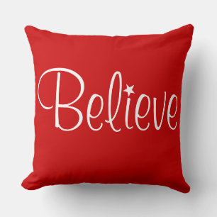 Holiday Pillow-Believe Throw Pillow