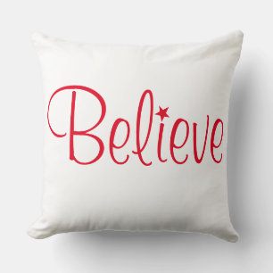 Holiday Pillow-Believe Throw Pillow