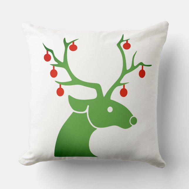 Holiday Pillow-Deer Throw Pillow (Front)
