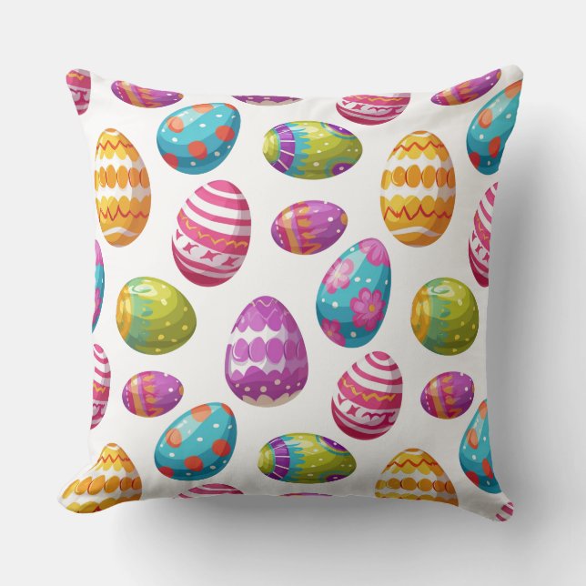Holiday Pillow-Easter Eggs Throw Pillow (Front)