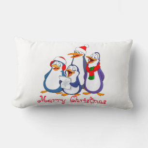 Holiday Pillow-Merry Penguins Lumbar Pillow