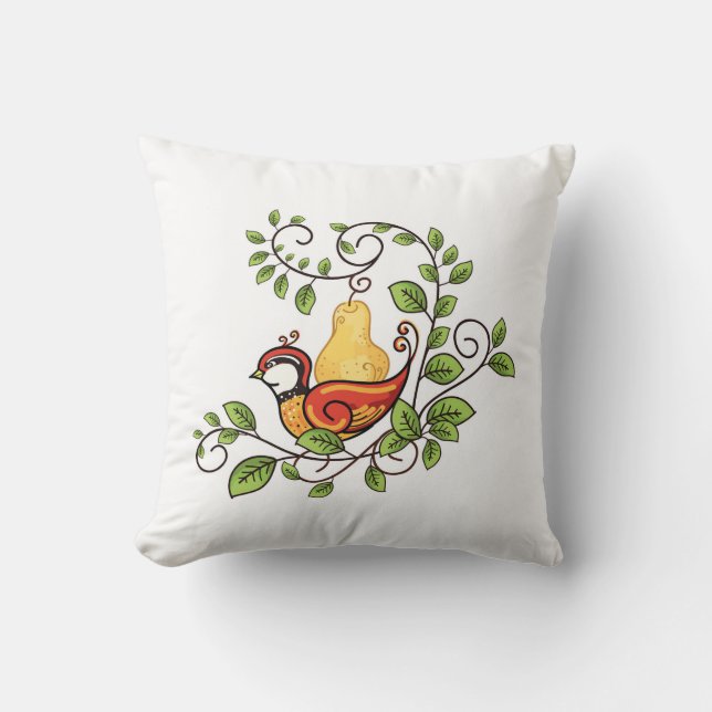 Holiday Pillow-Partridge Throw Pillow (Front)