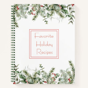 Holiday Pine and Berry Border Recipe Notebook