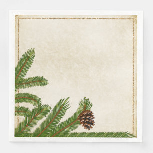 Holiday Pine Boughs Comfort and Joy Paper Napkin