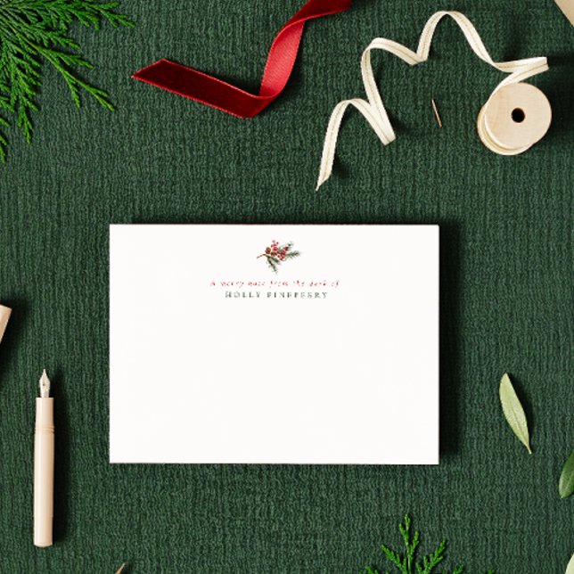 Holiday Pine Branch & Berries From the Desk of Card (Creator Uploaded)