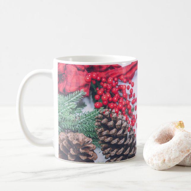 Holiday Pine Cone Collection Coffee Mug (With Donut)