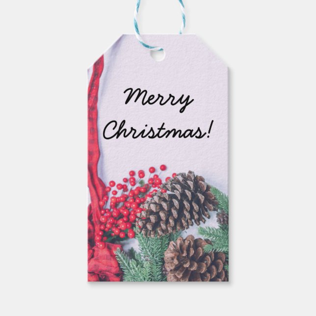 Holiday Pine Cone Collection Gift Tags (Front)