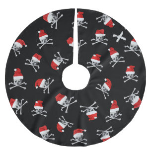 Holiday Pirate Skulls #2 Brushed Polyester Tree Skirt