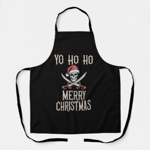 Holiday Pirate Yo Ho Ho Christmas Santa Boating  Apron