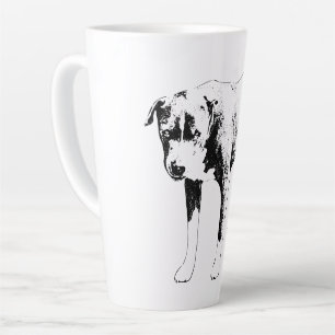 Holiday Pit Bull, Steady Gaze Latte Mug