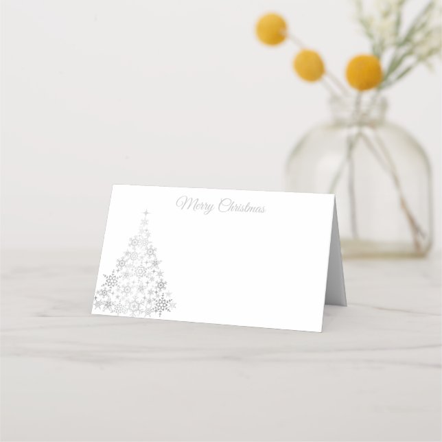 Holiday Place Card Snowflake Tree (Front)