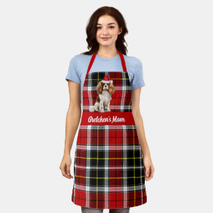 Holiday Plaid Cavalier King Charles Dog Christmas Apron