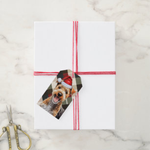 Holiday Plaid Lakeland Terrier Dog Lover Christmas Gift Tags