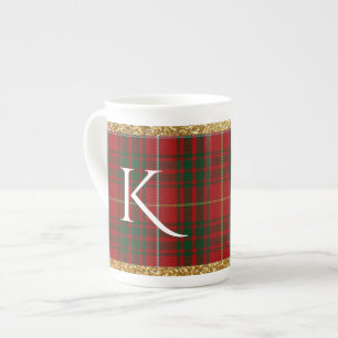 Holiday Plaid Monogrammed China Mug