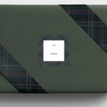 Holiday plaid navy blue to and from gift square sticker<br><div class="desc">A rich and festive plaid makes this simple to and from gift label the perfect touch for all your Christmas gifts. With its navy blue and green, it coordinates perfectly with the Lea Delaveris Design rich festive tartan collection of holiday cards, gifts and decor. This Christmas gift label has a...</div>