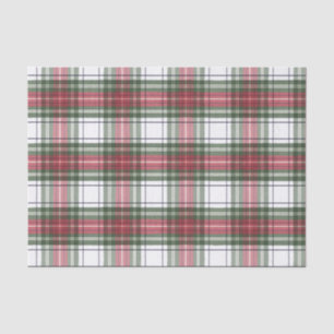 Holiday Plaid Red & Green Watercolor Tissue Paper