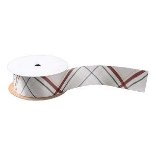Holiday plaid simple classic maroon, green, navy satin ribbon