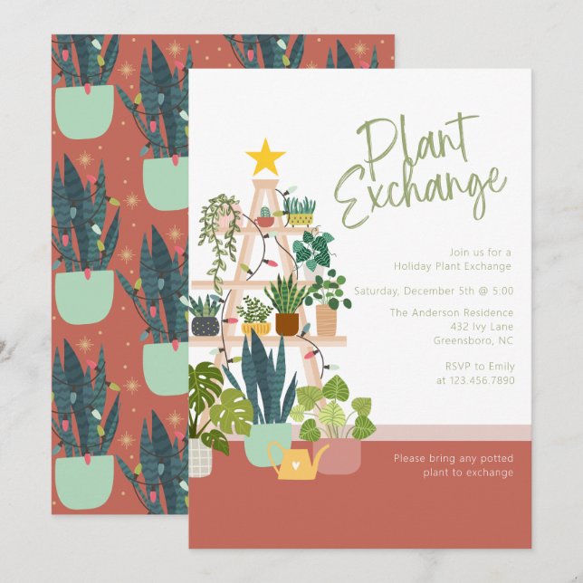 Holiday Plant Exchange Invitation (Front/Back)