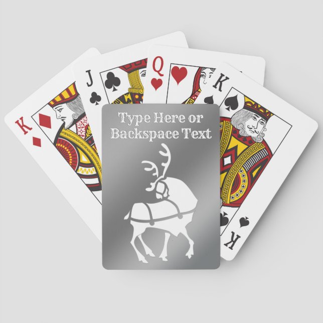 Holiday Playing Cards Personalized Reindeer Cards (Back)