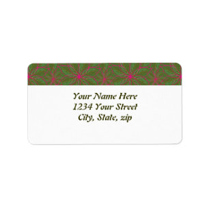 Holiday Poinsettia Pattern Label