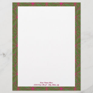 Holiday Poinsettia Pattern Letterhead
