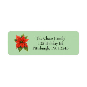 Holiday Poinsettia return address