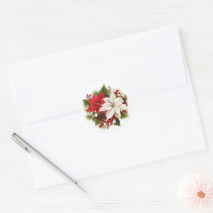 Holiday Poinsettia Stickers
