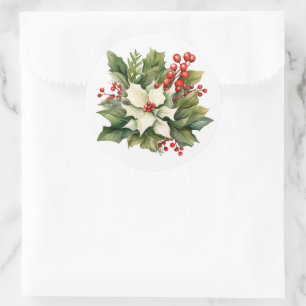Holiday Poinsettia Stickers