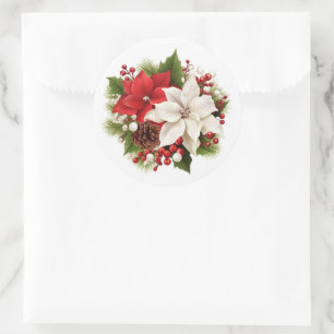 Holiday Poinsettia Stickers