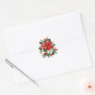 Holiday Poinsettia Stickers