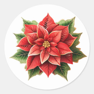 Holiday Poinsettia Stickers