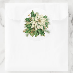 Holiday Poinsettia Stickers