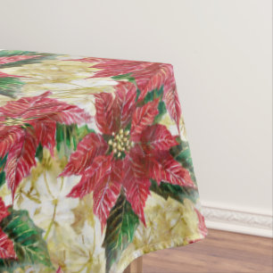 Holiday Poinsettia Tablecloth