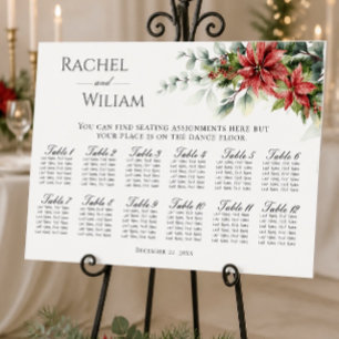 Holiday Poinsettia Wedding Seating Chart