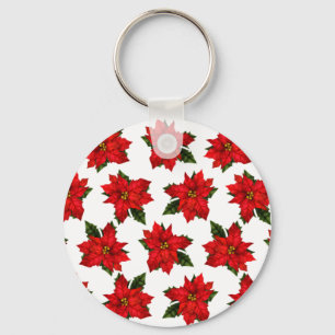 Holiday Poinsettias Keychain