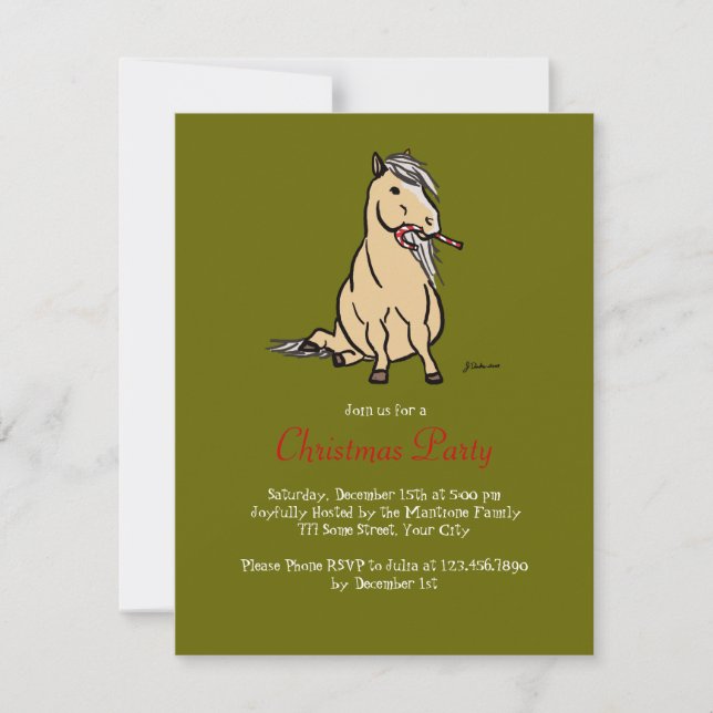 Holiday Pony Christmas Party Invitation (Front)