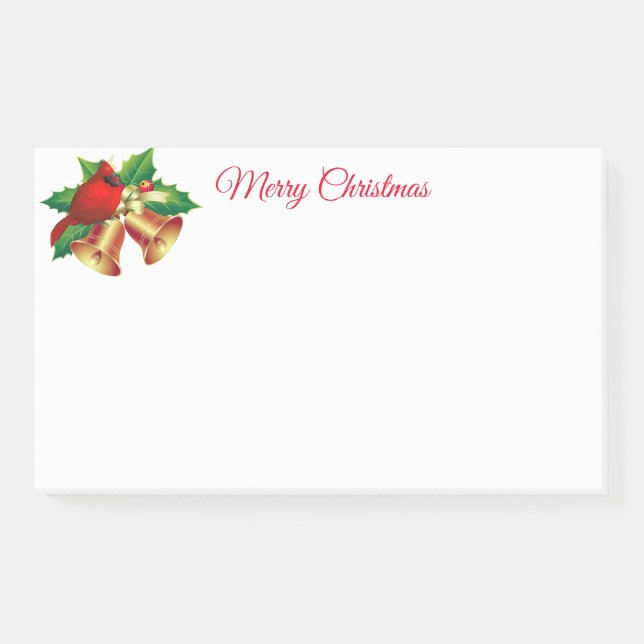Holiday Post it Notes-Red Cardinal Post-it Notes (Front)