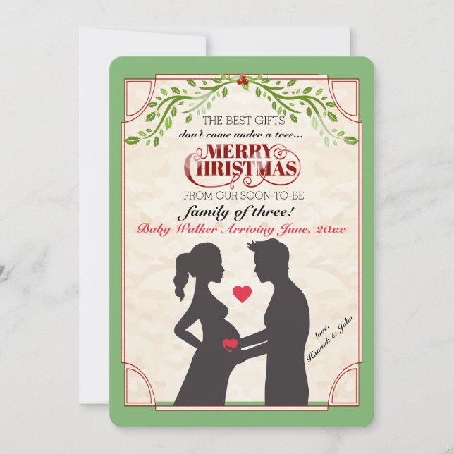 Holiday Pregnancy Announcement (Front)