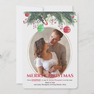 Holiday Pregnancy Photo Announcement Card