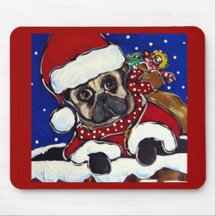Holiday Pug Mouse Pad