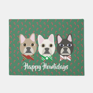 Holiday Pups Candy Cane Doormat