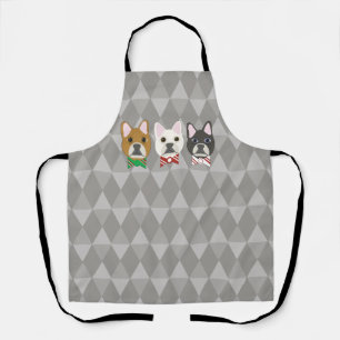 Holiday Pups Gray Diamond Apron