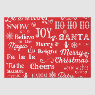 Holiday Quotes   Christmas Words Red  Tissue Paper
