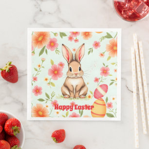 Holiday Rabbit Easter Modern Collection Napkin
