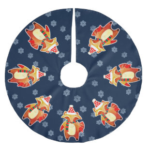 Holiday Raccoon Brushed Polyester Tree Skirt