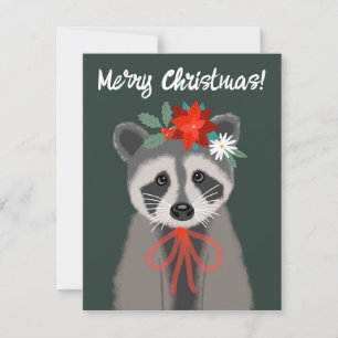 Holiday Raccoon Card
